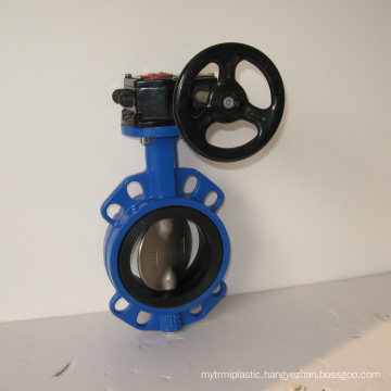 lever operated wafer type manual butterfly valve DN100